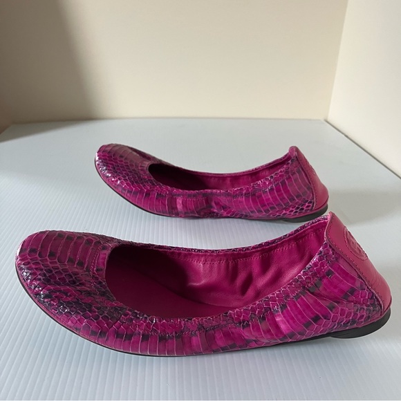 Tory Burch Snake print Leather Pink Ballet Flats size 8 - Picture 8 of 10